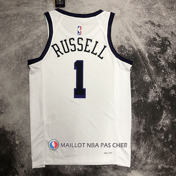 Maillot Los Angeles Lakers D'angelo Russell NO 1 Ville 2022-23 Blanc